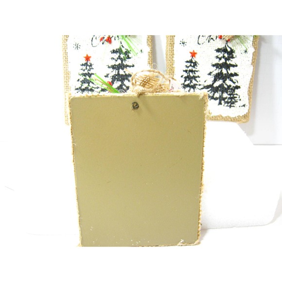 Christmas Ornaments Rustic Evergreen Tree on Burlap Holiday Wall Window Hangings - Picture 4 of 6
